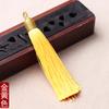 Colgante de borla con tapa dorada, hecho a mano, con forma de abanico, pequeño pico colgante, antiguo Hanfu, prensa, marcador tradicional, accesorios de borla, venta al por mayor