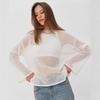 Primavera y Verano 2025 Nuevo Suéter Calado de Color Sólido para Mujer Estilo Europeo y Americano Suave Holgado Tejido Mono de Manga Larga Jersey Transfronterizo