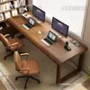 Mesa de madeira maciça, mesa de quarto, mesa de estudo em casa, mesa de computador, mesa gamer para duas pessoas, estação de trabalho, mesa de escritório de tamanho grande