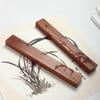 Pesa de Papel de Madera Maciza Talla Pesa de Papel Grande Catalpa Negra Pesa de Papel para Caligrafía Creativo Incrustado Cobre Papel Prensado Piedra Prensada Estudio Cuatro Tesoros