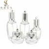 En Stock Juego Premium de 120 ml Estilo Corona de Botellas de Vidrio para Envases Cosméticos para Productos de Cuidado de la Piel de Crema, Loción y Esencia