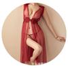 Nueva Falda Larga de Tul Ropa Interior Sexy Caliente Transparente Malla de Encaje Pijama Falda Larga Retro Abertura Hueca Al por Mayor