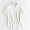 [Procesamiento Personalizado] Suavidad como una Nube, Camisa de Cuello de Muñeca Fácil de Cuidar para Mujer, Deportiva, Cómoda, Camisa de Manga Corta Holgada para Estudiante para Mujer