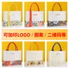 Bolsa de Lona Logo Personalizado Bolsa Laminada Bolsa Tote Estéreo Bolsa de Lona para Estudante de Mão Ombro Transversal Bolsa de Algodão