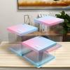 Caja Transparente para Pastel de Cumpleaños Tres en Uno Color Degradado 6 Pulgadas 8 Pulgadas 10 Pulgadas Caja de Empaque para Hornear Logotipo Degradado Arcoíris