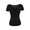Camiseta Estilizada de Manga Corta Ajustada con Escote en V y Lazos Cruzados para Mujer, Nuevo Estilo Verano 2026, Impresionante Top Corto Ajustado Dulce y Picante