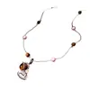 Collar Colgante Redondo con Cuentas de Piedra Ojo de Tigre, Nuevo Estilo Chino, Cadena Sencilla para Suéter, Accesorio de Moda y Versátil