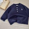 Camiseta Polo de Manga Larga para Niños Estilo Otoño e Invierno 2026 Algodón Puro Marca Nueva de Moda para Niños Pequeños y Niños Pequeños
