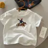 Camiseta de manga corta para niños y niñas, nuevo estilo Verano 2026, Conjunto de verano de dibujos animados para niños pequeños, Elegante top de algodón puro para niñas, Estilo fino