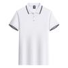 180g verão homens e mulheres camisa polo roupas de trabalho cor combinando negócio duplo branco lapela manga curta bordado logotipo impresso