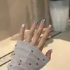 Nuevas Piezas de Uñas de Arte Más Vendidas, Estilo Fresco y Dulce Femenino, Ojo de Gato Azul Margarita Uñas Portátiles Venta al Por Mayor