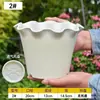 Maceta de plástico con diseño de hoja de loto, imitación de cerámica, engrosada y duradera, tamaño grande para flores y plantas verdes de balcón en casa, maceta de resina para venta al por mayor