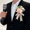 Corsages de Boda Estilo Chino para Novios al por Mayor, Set Completo de Alta Gama para Miembros de la Familia, Padre y Madre, Broches de Pin