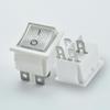 Interruptor Basculante Kcd4 Certificado Padrão Europeu Tuv com Luz, Amarelo e Branco, 4 Pinos, 2 Posições, Interruptor Basculante Quadrado