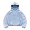 Pedido pequeño personalizado de fábrica con tu diseño: Sudadera para hombre con estampado de ciudad, sudadera con forro interior de bloques de color, sudadera corta moderna para hombre