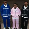 Directo de fábrica transfronterizo nuevo sudadera con capucha y cremallera estilo hip-hop callejero americano pantalones de chándal traje casual hombre