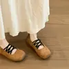 Bailarinas de cordones estilo francés para mujer, nuevo modelo otoño 2026, zapatos Mary Jane de suela blanda para combinar con faldas, adecuados para ir al trabajo
