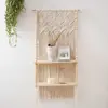 Adorno Colgante Tejido a Mano Bohemio Estante de Almacenamiento para Sala de Estar Dormitorio Estilo Nórdico Colgante Decorativo de Pared para B&B