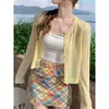 Cárdigan de punto protector del sol para mujer, chal ligero de verano para aire acondicionado, cobertura exterior, chaqueta corta fina