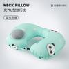 Almohada inflable en forma de U de seda de hielo, almohada inflable de presión, almohada de cuello portátil de viaje, almohada de avión coleccionable, viaje, tres tesoros
