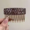 Pente de cabelo fofo de princesa de alta qualidade com diamantes completos, novo pente de inserção de alta coroa para arrumar o cabelo, acessório de cabelo quadrado brilhante