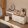 2026 Nuevo Tocador de Madera Maciza Dormitorio Simple Moderno Pequeño Estilo Crema Mesita de Noche Mesa de Maquillaje Tocador Gabinete Integrado