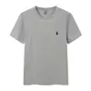 Camiseta de Manga Corta para Hombre de Comercio Exterior de Verano Rl con Logo de Caballo, Color Sólido, Corte Ajustado, Bordada, Talla Europea, Logo Olo, Algodón Puro, Cuello Redondo, Versátil P