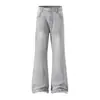 Pantalones de pierna ancha rectos ligeramente acampanados color negro ean, corte holgado retro estilo americano, jeans largos adelgazantes para hombre