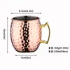 Taza Mule Bar Acero Inoxidable 304 Metal Moscow Mule Martillada Copa de Cóctel Julep Cobre Copa de Cóctel Transfronterizo