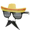 Nuevos Juguetes Creativos de Sombrero de Paja Mexicano Gafas Gafas de Fiesta Suministros Accesorios para Fotos Festival Baile de Graduación Disfraz