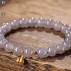Pulsera de la Suerte Morado Ahumado Diseño de Nicho Ins para Mujer Lujo Ligero Gama Alta Nueva Flor de Loto Dosel de Loto Pulsera Regalo de Cumpleaños