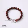 Novo Bracelete de Pau-Rosa Chinês Flor Vermelha Cola Amarela Pagode Cristal Pedra de Uva Acessórios Bracelete de Laço Único Ornamentos Retrô Wenwan