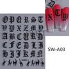 Nuevas Pegatinas para Uñas al por Mayor Exportación Más Vendidas Estilo Japonés Retro Letras Inglesas Calcomanías Adhesivas 3D para Uñas Uñas