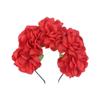 Faixa de Cabeça com Cabeça de Flor Peônia Artificial Estilo Europeu e Americano Cruzada Guirlanda de Halloween Acessório de Cabelo para Festa de Casamento Fivela de Cabelo para Mulheres