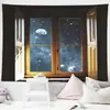 Tapiz Popular Estilo Ins Nórdico con Paisaje de Ventana, Tapiz de Pared Artístico, Decoración del Hogar, Pintura Mural, Tapiz