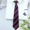 Corbata de mano con rayas rojas, cian, doradas y rojas, estilo informal vintage, combinable con todo, estilo universitario, estilo Jk