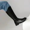 Novas botas de couro de cano alto estilo cavaleiro masculinas para outono e inverno, tamanhos 40-48