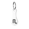 Accesorios de llavero de dibujos animados del zodiaco transfronterizos europeos y americanos, etiquetas de token para supermercado, colgantes de acero inoxidable, regalos