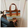 Bolsa de Palha Tecida Floral Arco-Íris Transfronteiriça para Mulheres 2026 Nova Tendência Estilo Floresta Bolsa Transversal de Férias Versátil