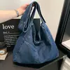 Bolsa Transversal Jeans Lavado de Grande Capacidade Bolsa para Aula de Estudante 2026 Nova Bolsa Feminina Estilo Coreano Bolsa de Ombro Simples