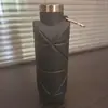 Nueva Taza de Agua Plegable de Silicona de Grado Alimenticio, Retráctil, Antiescaldado, Botella de Agua de Almacenamiento para Ciclismo al Aire Libre y Viajes con Tapa