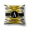 Funda de almohada de poliéster estampado de leopardo decorativa para el hogar cojín de mesita de noche funda de almohada con 26 letras inglesas impresas QTB59