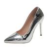 Salto Alto para Mulheres 2025 Verão Nova Moda Sexy Verniz Boca Rasa Estileto Uso Externo Slip-On Salto Alto Elegante