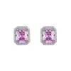 Colar Feminino Runxin Retangular com Diamante Rosa Suprimento para Live Moda Pingente de Zircônia Rosa Colar Transfronteiriço Europeu e Americano Tesouro Colorido