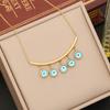 Collar de ojo personalizado con borla larga de acero inoxidable, cadena de clavícula, estilo europeo y americano, N1128