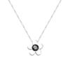 Collar de acero de titanio resistente a la decoloración XL206, cadena de clavícula con flor de margarita y diamante negro, joyería de estilo dulce y moderno, estilo coreano