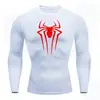 Teum Export Camiseta de Manga Corta de Compresión de Secado Rápido con Estampado de Araña para Hombre Y2K Capa Base para Correr Body para Entrenamiento de Fitness