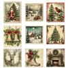 Novo tema retrô decoração de festa de Natal adesivos para garrafa de vinho decoração de Natal de inverno adesivos adesivos