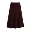 Moda Transfronteriza Europea y Americana Ropa para Mujer Otoño e Invierno 2025 Nuevo Estilo Europeo y Americano Moda Simple Color Puro Falda de Paraguas con Dobladillo Amplio para Mujer