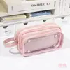 Estojo de lápis vulcão de 5 camadas para alunos do ensino fundamental, estilo simples, grande capacidade, bolsa de papelaria resistente à sujeira, alto valor estético